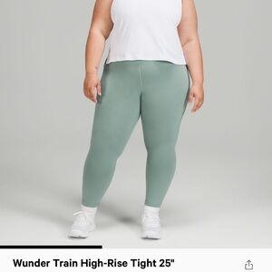 NWT lululemon wunder train high rise 25” misty glade